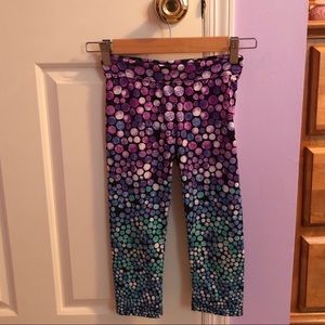 Purple and blue capris